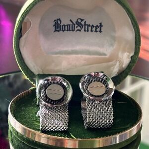 Bond Street Silver-Tone Cufflinks in Original Box - 1980s/90s